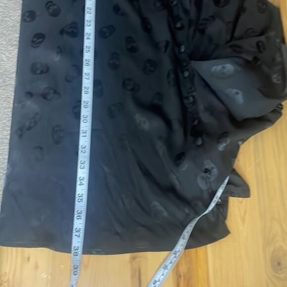 New! Torrid Black s/s jacquard sweetheart button front skull dress women's 0/12 - Picture 13 of 13